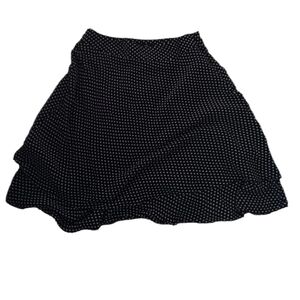 Darjoni Skirt Womens Black White Polka Dot Polyester Side Zip SZ 10